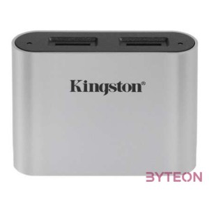 Kingston Technology Workflow microSD Reader kártyaolvasó USB 3.2 Gen 1 (3.1 Gen 1) Type-C Fekete, Ezüst