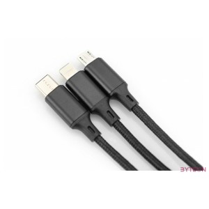 ASSMANN Electronic AK-300160-010-S USB kábel 1 M USB A USB C,Micro-USB B,Lightning Fekete