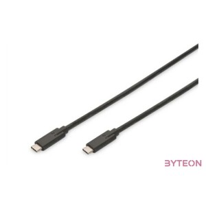 Digitus 1m, 2xUSB-C USB kábel USB 3.2 Gen 2 (3.1 Gen 2) USB C Fekete