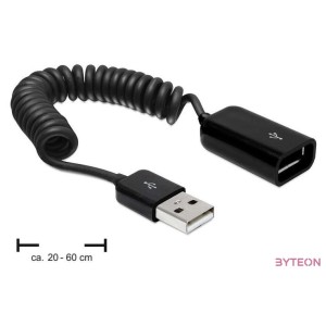 DeLOCK USB 2.0 0.6m USB kábel 0,6 M USB A Fekete