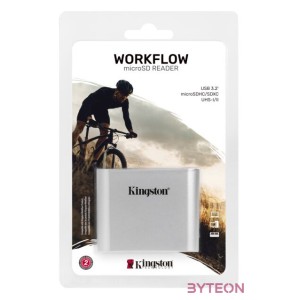 Kingston Technology Workflow microSD Reader kártyaolvasó USB 3.2 Gen 1 (3.1 Gen 1) Type-C Fekete, Ezüst