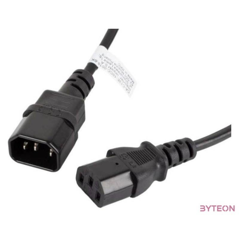 Lanberg CA-C13E-10CC-0018-BK tápkábel Fekete 1,8 M C13 csatlakozó C14 csatlakozó