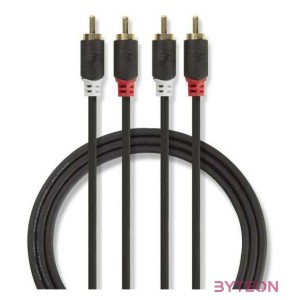 Nedis CABW24200AT10 audio kábel 1 M 2 x RCA Antracit