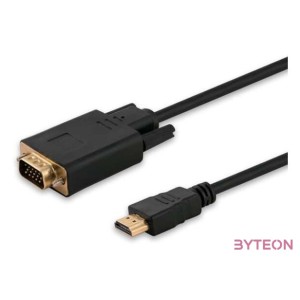 Savio CL-103 video átalakító kábel 1,8 M HDMI A-típus (Standard) VGA (D-Sub) Fekete