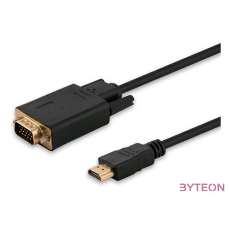 Savio CL-103 video átalakító kábel 1,8 M HDMI A-típus (Standard) VGA (D-Sub) Fekete
