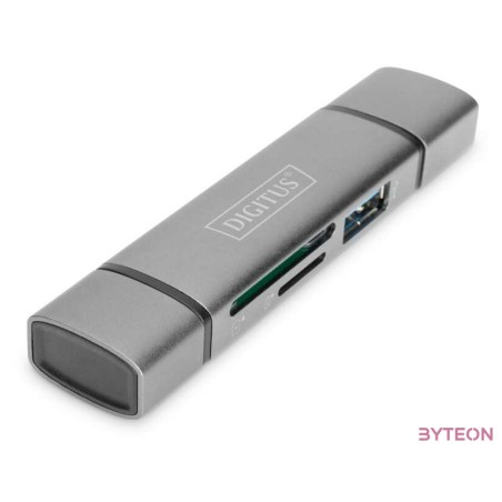 Digitus DA-70886 kártyaolvasó USB 3.2 Gen 1 (3.1 Gen 1) Type-A,Type-C Alumínium