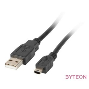 Lanberg CA-USBK-10CC-0018-BK USB kábel 1,8 M USB 2.0 Mini-USB A USB A Fekete