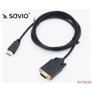 Savio CL-103 video átalakító kábel 1,8 M HDMI A-típus (Standard) VGA (D-Sub) Fekete