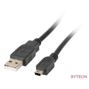 Lanberg CA-USBK-10CC-0018-BK USB kábel 1,8 M USB 2.0 Mini-USB A USB A Fekete