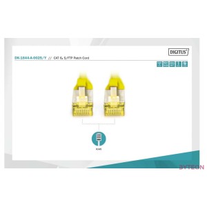 Digitus DK-1644-A-0025,Y hálózati kábel Sárga 0,25 M Cat6a S,FTP (S-STP)
