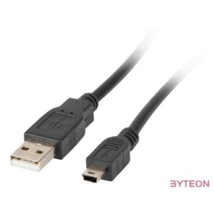 Lanberg CA-USBK-10CC-0018-BK USB kábel 1,8 M USB 2.0 Mini-USB A USB A Fekete