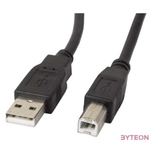 Lanberg CA-USBA-11CC-0030-BK USB kábel 3 M USB 2.0 USB B Fekete