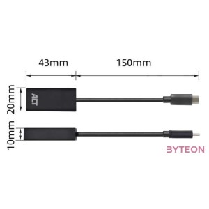 ACT AC7305 video átalakító kábel 0,15 M USB C-típus HDMI A-típus (Standard) Fekete