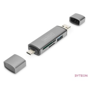 Digitus DA-70886 kártyaolvasó USB 3.2 Gen 1 (3.1 Gen 1) Type-A,Type-C Alumínium