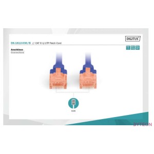 Digitus 3m CAT6 U-UTP hálózati kábel Kék U,UTP (UTP)