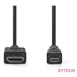 Nedis CVGB34700BK20 HDMI kábel 2 M HDMI A-típus (Standard) HDMI D-típus (Micro) Fekete