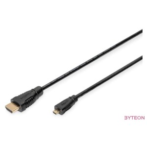 Digitus HDMI 1.4 1m HDMI kábel HDMI D-típus (Micro) HDMI A-típus (Standard) Fekete