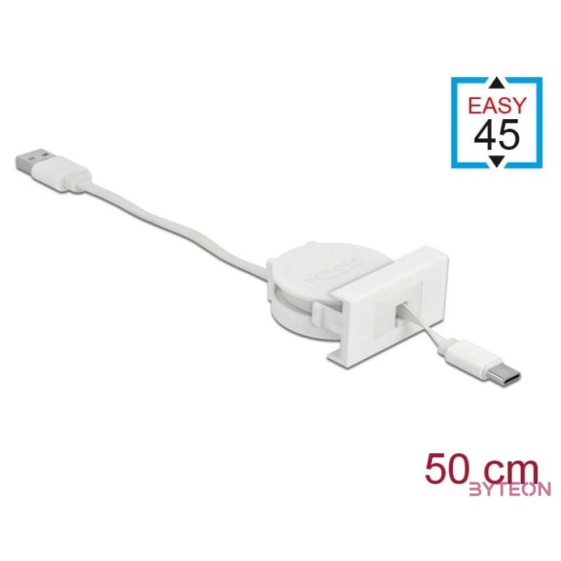 DeLOCK 81318 USB kábel 0,62 M USB 2.0 USB A USB C Fehér