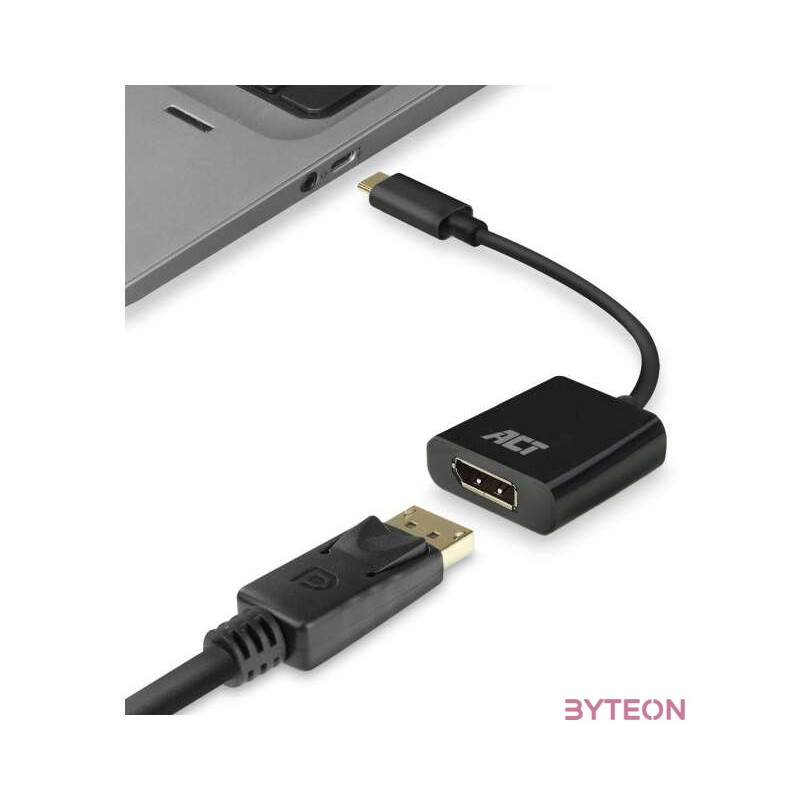 ACT AC7320 video átalakító kábel 0,15 M USB C-típus DisplayPort Fekete