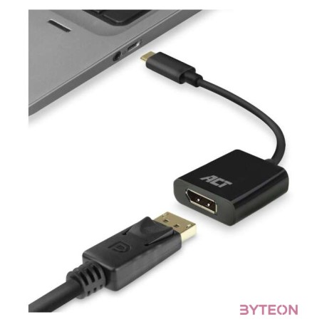 ACT AC7320 video átalakító kábel 0,15 M USB C-típus DisplayPort Fekete