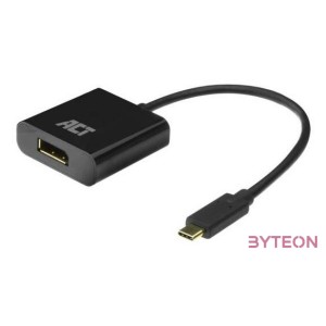 ACT AC7320 video átalakító kábel 0,15 M USB C-típus DisplayPort Fekete