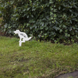 Leszúrható öntöttvas jelölő tábla, fehér, 31,5 cm