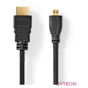 Nedis CVGB34700BK20 HDMI kábel 2 M HDMI A-típus (Standard) HDMI D-típus (Micro) Fekete