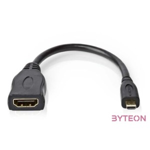 Nedis CVGP34790BK02 HDMI kábel 0,2 M HDMI D-típus (Micro) HDMI A-típus (Standard) Fekete