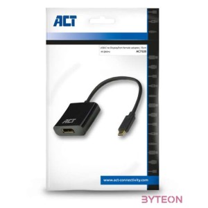 ACT AC7320 video átalakító kábel 0,15 M USB C-típus DisplayPort Fekete