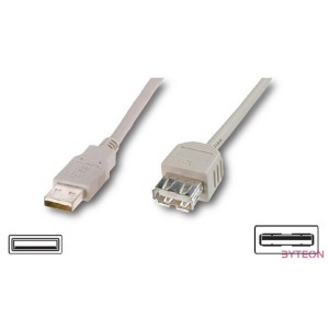 Digitus AK-300202-018-S USB kábel 1,8 M USB 2.0 USB A Fekete