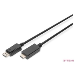Digitus AK-340303-030-S video átalakító kábel 3 M HDMI A-típus (Standard) DisplayPort Fekete