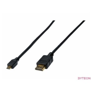Digitus HDMI 1.4 1m HDMI kábel HDMI D-típus (Micro) HDMI A-típus (Standard) Fekete