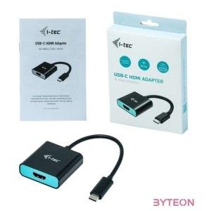 i-tec C31HDMI60HZP video átalakító kábel 0,15 M USB C-típus HDMI Fekete, Türkizkék