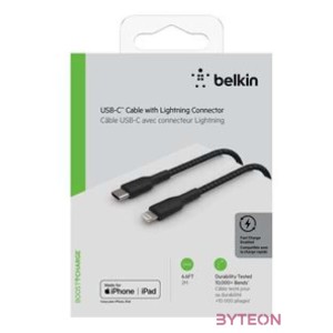 Belkin CAA004BT2MBK Lightning kábel 2 M Fekete