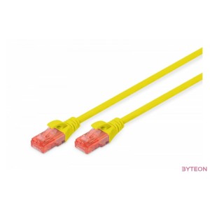 Digitus CAT6 U,UTP 2m hálózati kábel Sárga U,UTP (UTP)