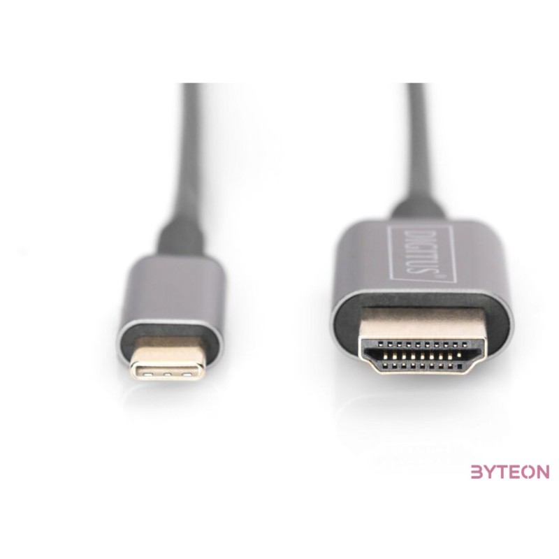 Digitus DA-70821 video átalakító kábel 1,8 M USB C-típus HDMI A-típus (Standard) Szürke