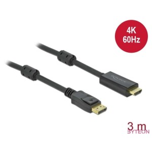 DeLOCK 85957 video átalakító kábel 3 M DisplayPort HDMI Fekete