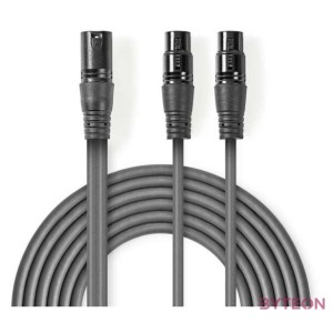 Nedis COTH15025GY15 audio kábel 1,5 M XLR (3-pin) 2 x XLR (3-pin) Szürke