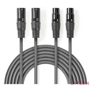 Nedis COTH15030GY15 audio kábel 1,5 M 2 x XLR (3-pin) Szürke