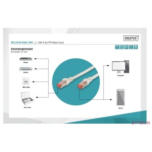 Digitus DK-1644-020,WH hálózati kábel Fehér 2 M Cat6 S,FTP (S-STP)