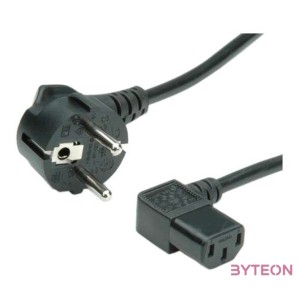 ROLINE Power Cable, Angled IEC Connector, 1.8 m Fekete 1,8 M