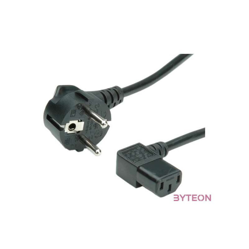 ROLINE Power Cable, Angled IEC Connector, 1.8 m Fekete 1,8 M