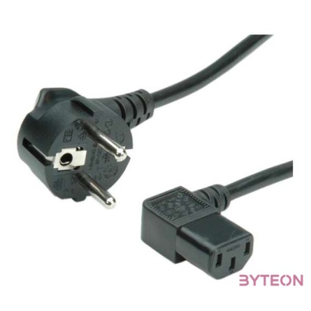 ROLINE Power Cable, Angled IEC Connector, 1.8 m Fekete 1,8 M