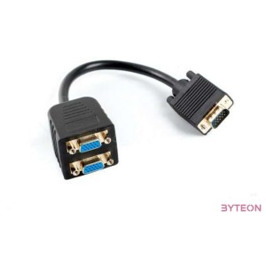 Lanberg AD-0020-BK VGA kábel 0,2 M VGA (D-Sub) 2 x VGA (D-Sub) Fekete