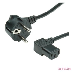 ROLINE Power Cable, Angled IEC Connector, 1.8 m Fekete 1,8 M