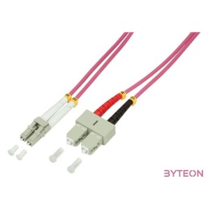 LogiLink 5m LC-SC száloptikás kábel OM4 Rózsaszín