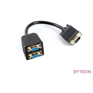 Lanberg AD-0020-BK VGA kábel 0,2 M VGA (D-Sub) 2 x VGA (D-Sub) Fekete