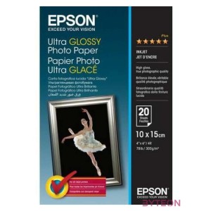 Epson Ultra Glossy Photo Paper, 100 x 150 mm, 300g,m, 20 Lap