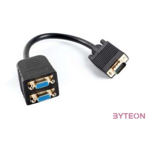 Lanberg AD-0020-BK VGA kábel 0,2 M VGA (D-Sub) 2 x VGA (D-Sub) Fekete