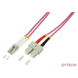 LogiLink 5m LC-SC száloptikás kábel OM4 Rózsaszín